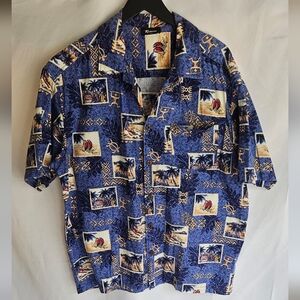 Reebesse Aloha Tropical Print Shirt Blue/Cream